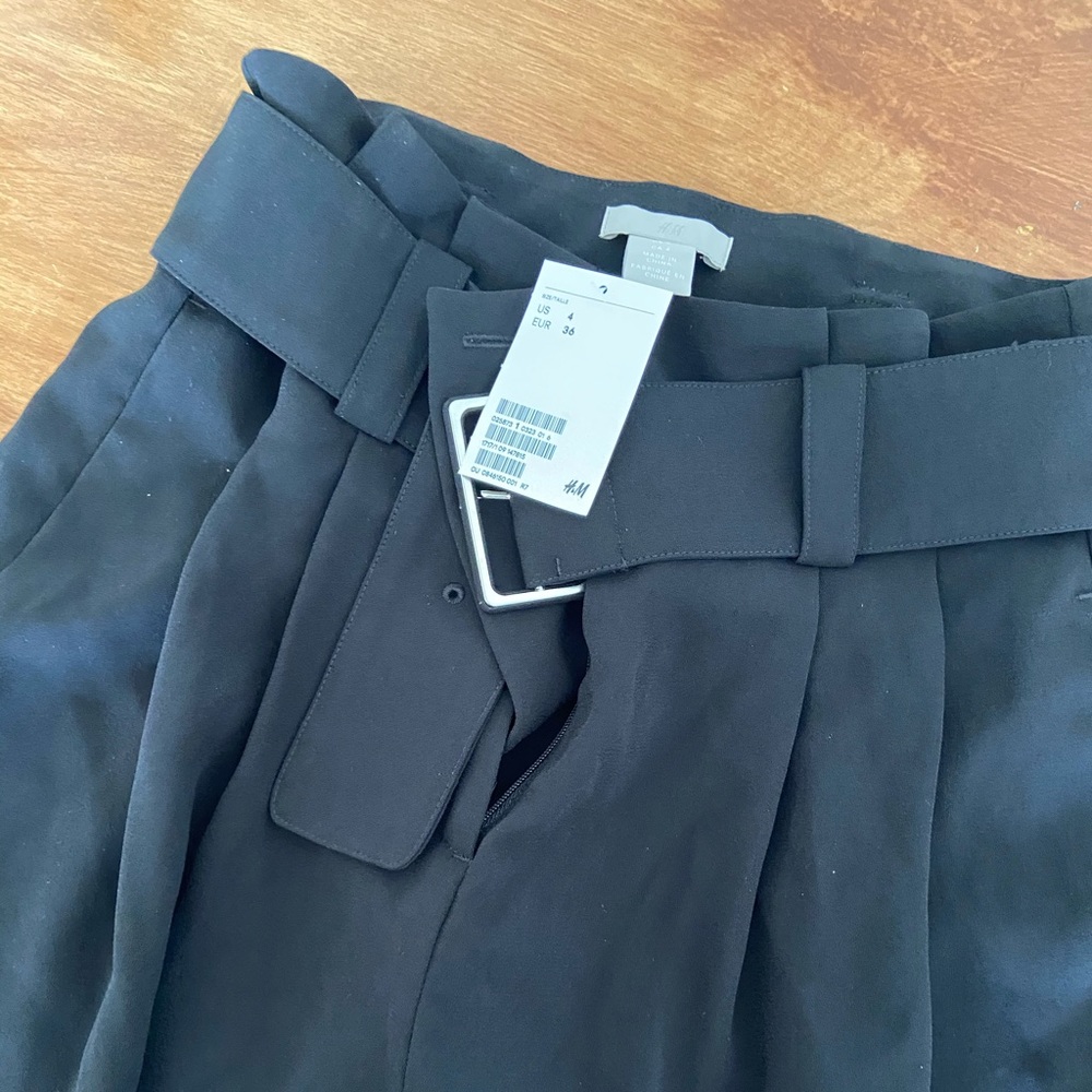 Black paper bag shorts